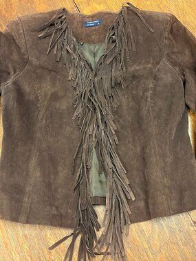 Boston Proper Fringed Suede Jacket